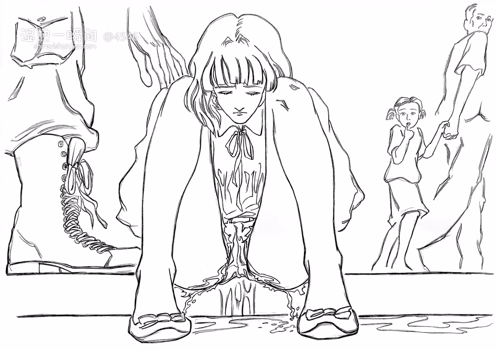 女贼落网后失禁