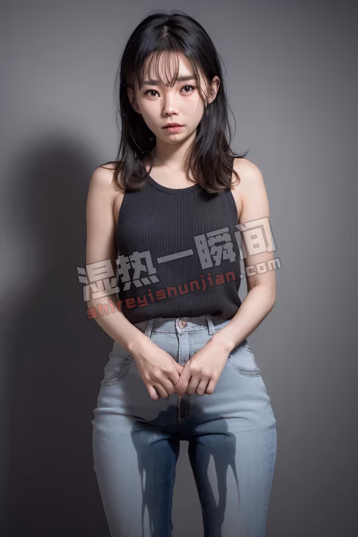 尿牛仔裤的年轻女孩 (海艺)