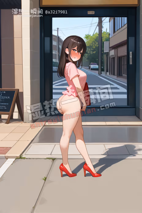 用pixAI跑的女孩憋着尿找厕所的场景图，太有感觉了～