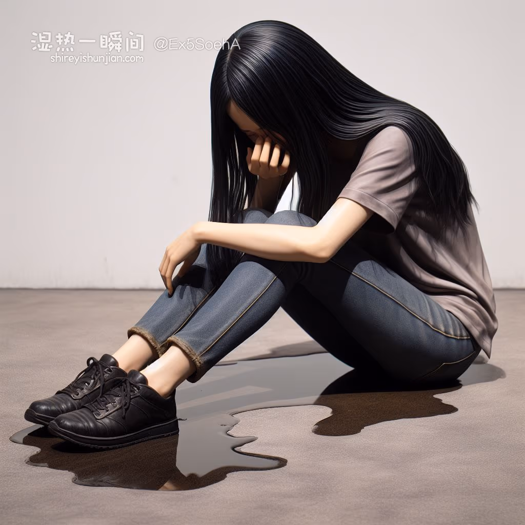 女生尿裤子坐在地上哭 [Bing] 7图