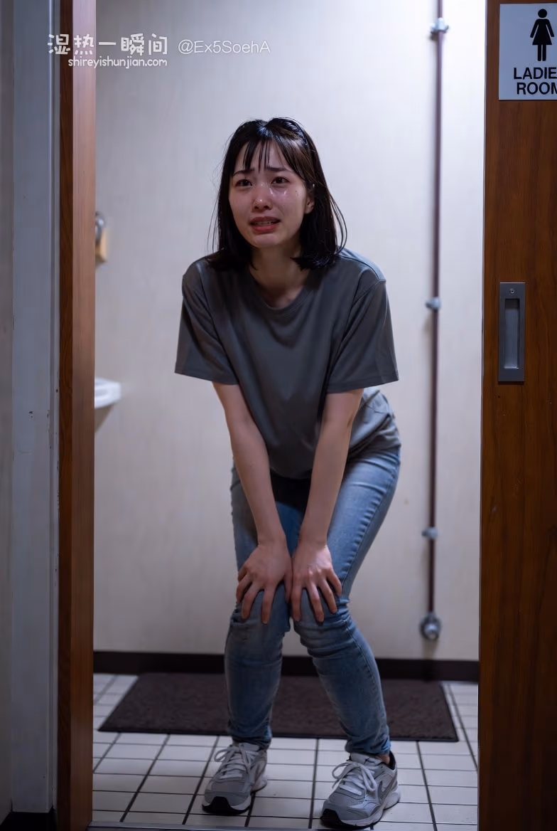 女子洗手间门口尿湿牛仔裤 [Grok] 3图